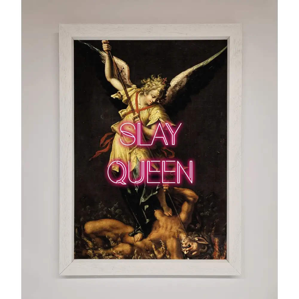 Slay Queen Altered Art Framed Print - A3 (29.7 x 42 cm) / White - Framed Print