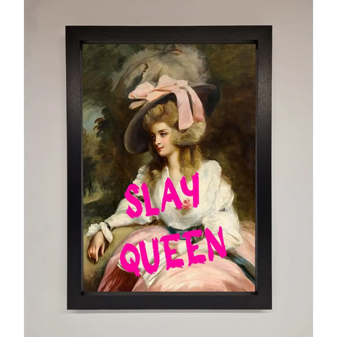 Slay Queen Framed Poster - A3 (29.7 x 42 cm) / Black - Framed Print
