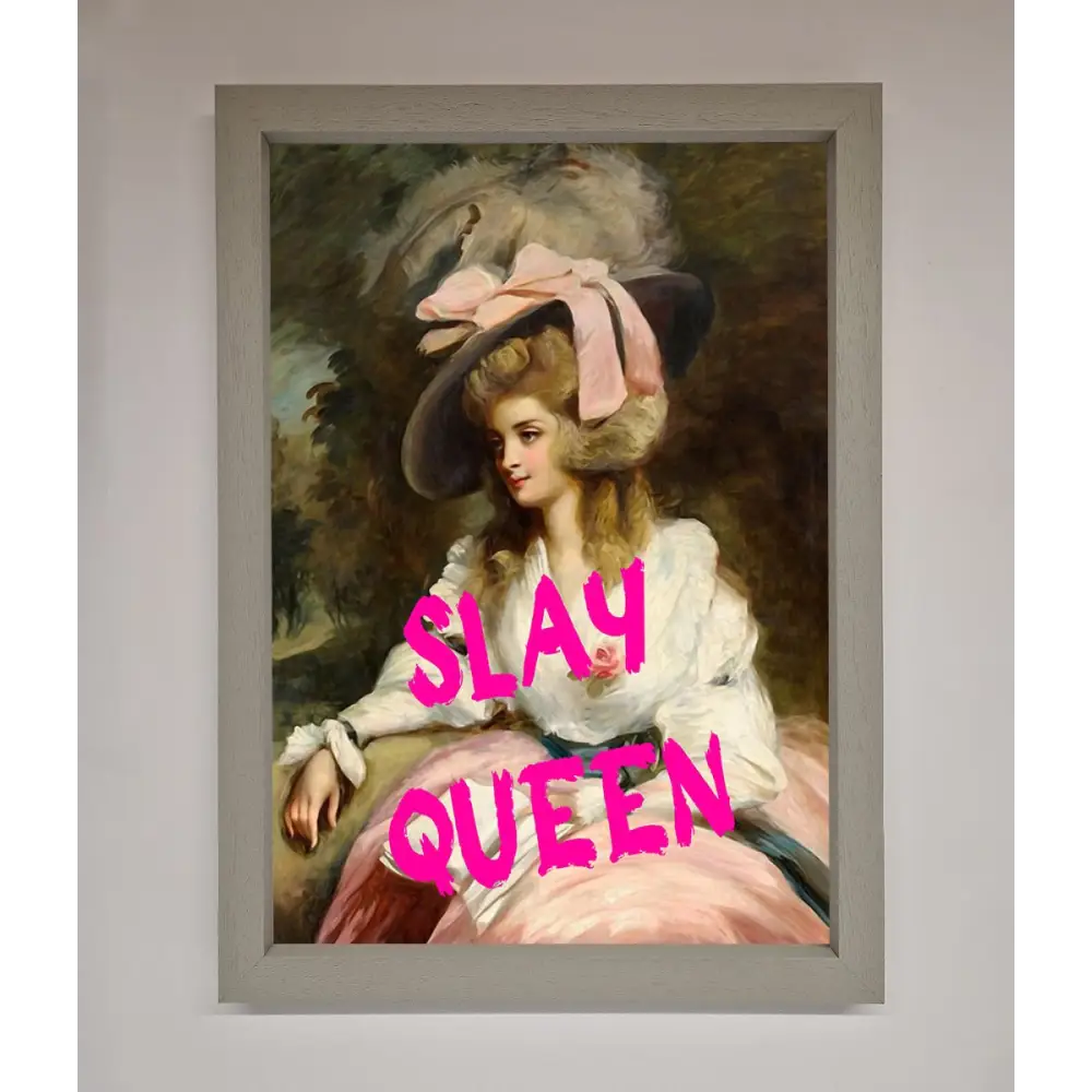 Slay Queen Framed Poster - A3 (29.7 x 42 cm) / Grey - Framed Print