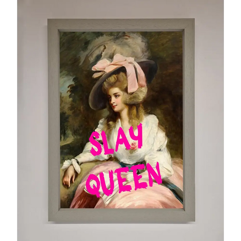 Slay Queen Framed Poster - A3 (29.7 x 42 cm) / Grey - Framed Print