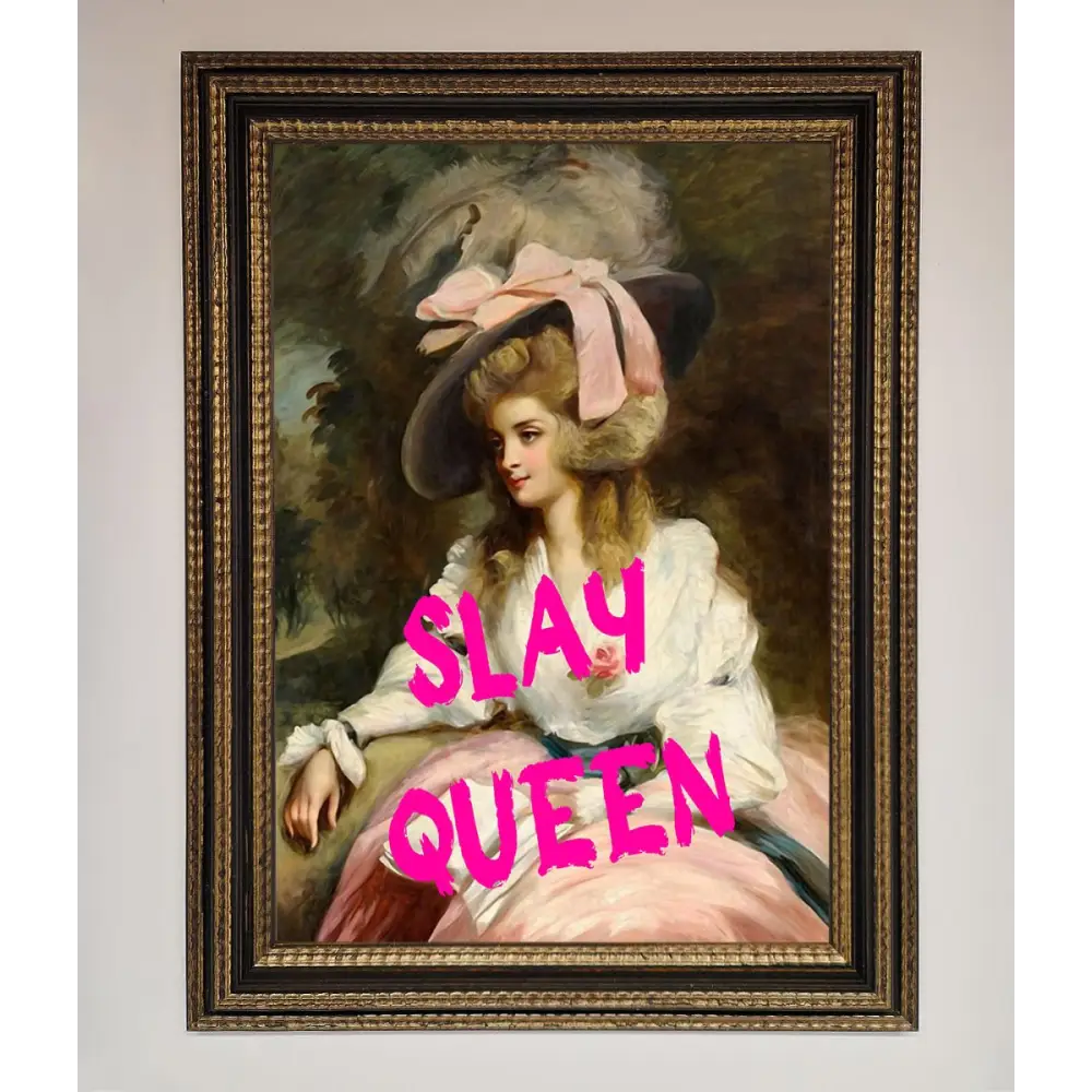 Slay Queen Framed Poster - A3 (29.7 x 42 cm) / Ornate Gold Black - Framed Print