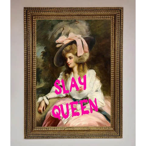 Slay Queen Framed Poster - A3 (29.7 x 42 cm) / Ornate Gold - Framed Print