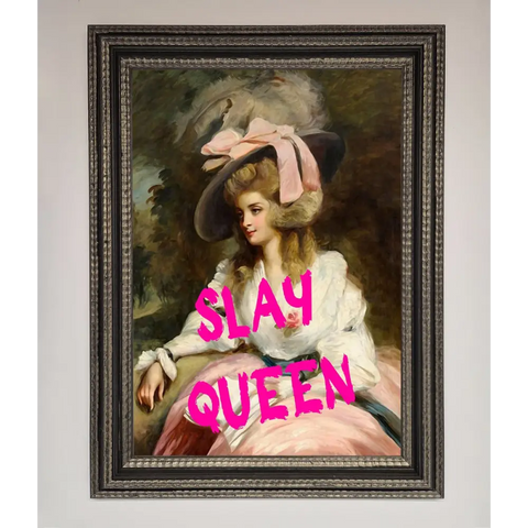 Slay Queen Framed Poster - A3 (29.7 x 42 cm) / Ornate Silver Black - Framed Print