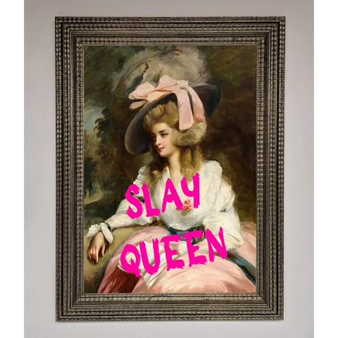 Slay Queen Framed Poster - A3 (29.7 x 42 cm) / Ornate Silver - Framed Print
