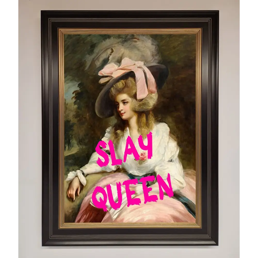 Slay Queen Framed Poster - B0 (100 x 141 cm) / Black Gold - Framed Print