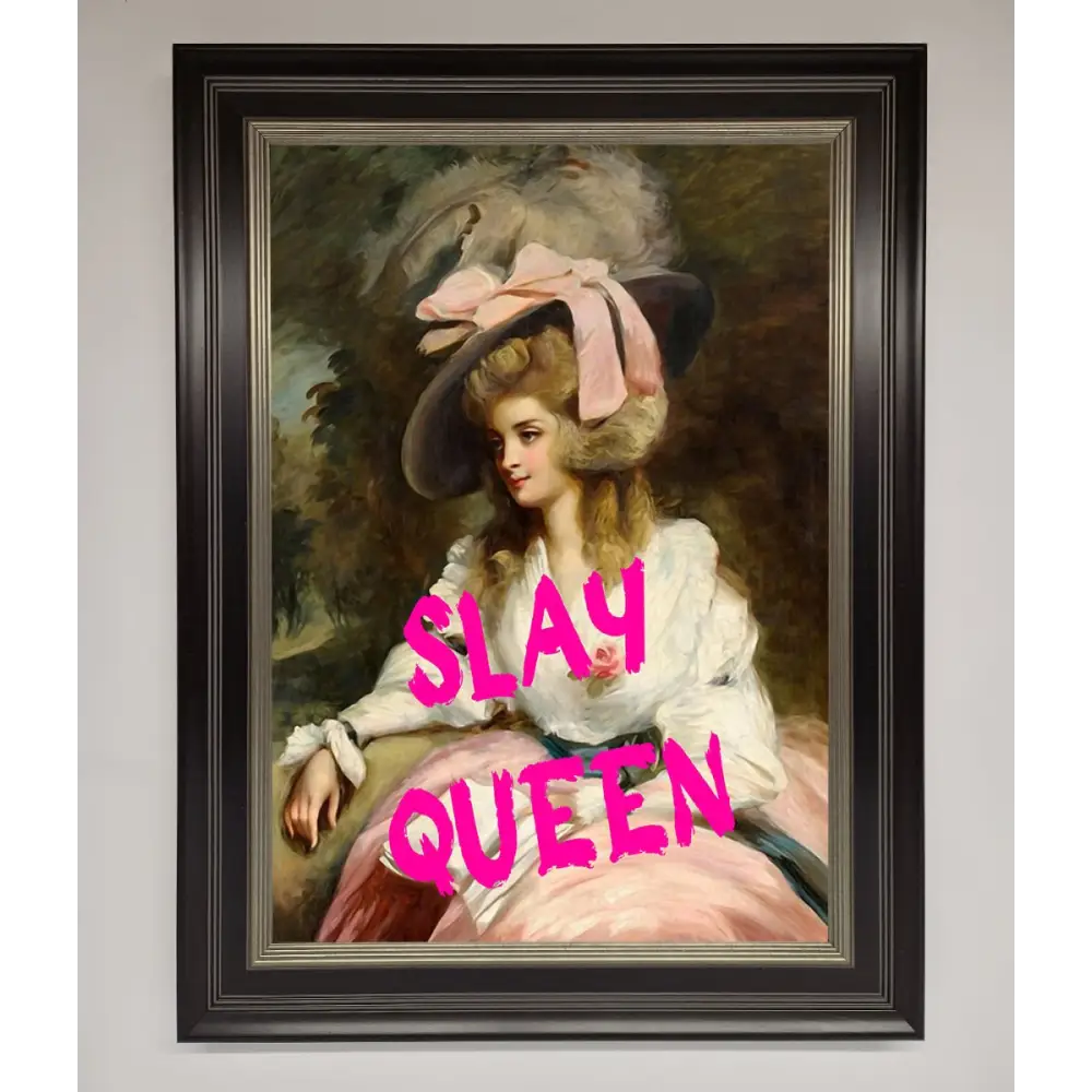 Slay Queen Framed Poster - B0 (100 x 141 cm) / Black Silver - Framed Print