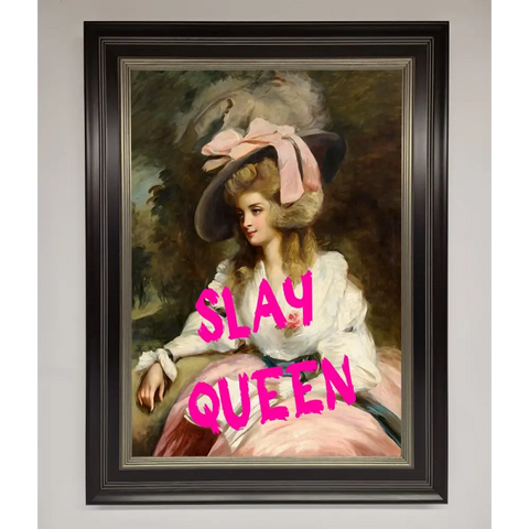 Slay Queen Framed Poster - B0 (100 x 141 cm) / Black Silver - Framed Print