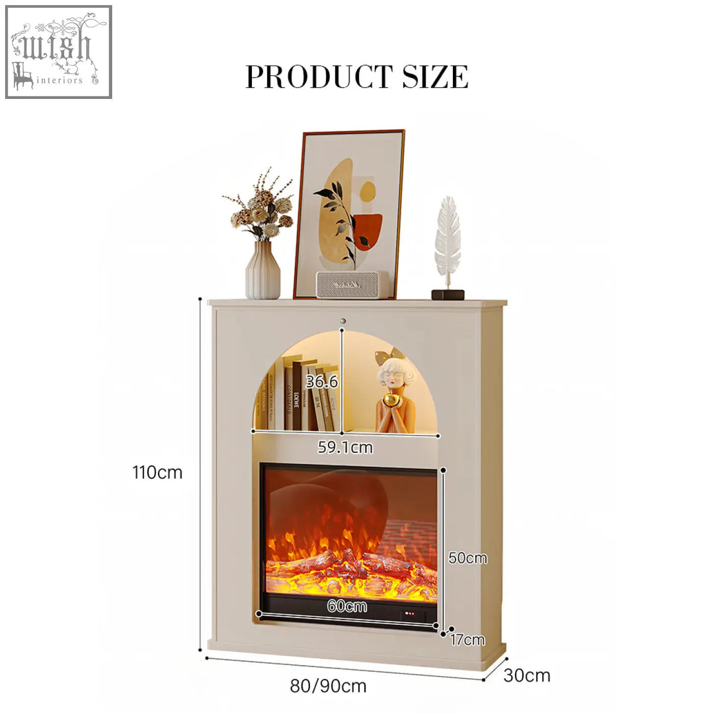 Cream-colored slimline console table with faux wood electric fireplace glows orange ideal for dmitri hallway storage cabinet