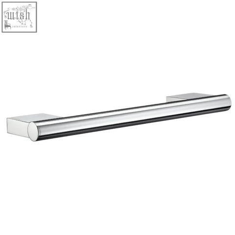 Sleek smedbo air polished chrome grab bar with chrome finish and square mounting plates for secure bathroom use