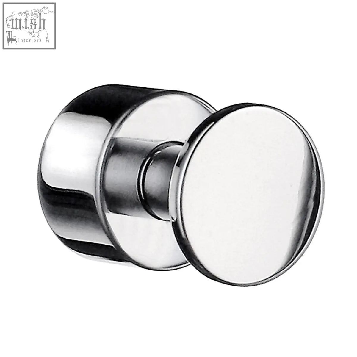 Smedbo home polished chrome cylindrical door knob with smooth reflective surface and rounded edges in chrome finish