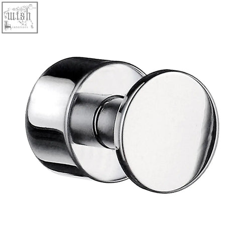 Chrome finished cylindrical door knob with smooth reflective surface and rounded edges from smedbo bathroom products polished chrome line