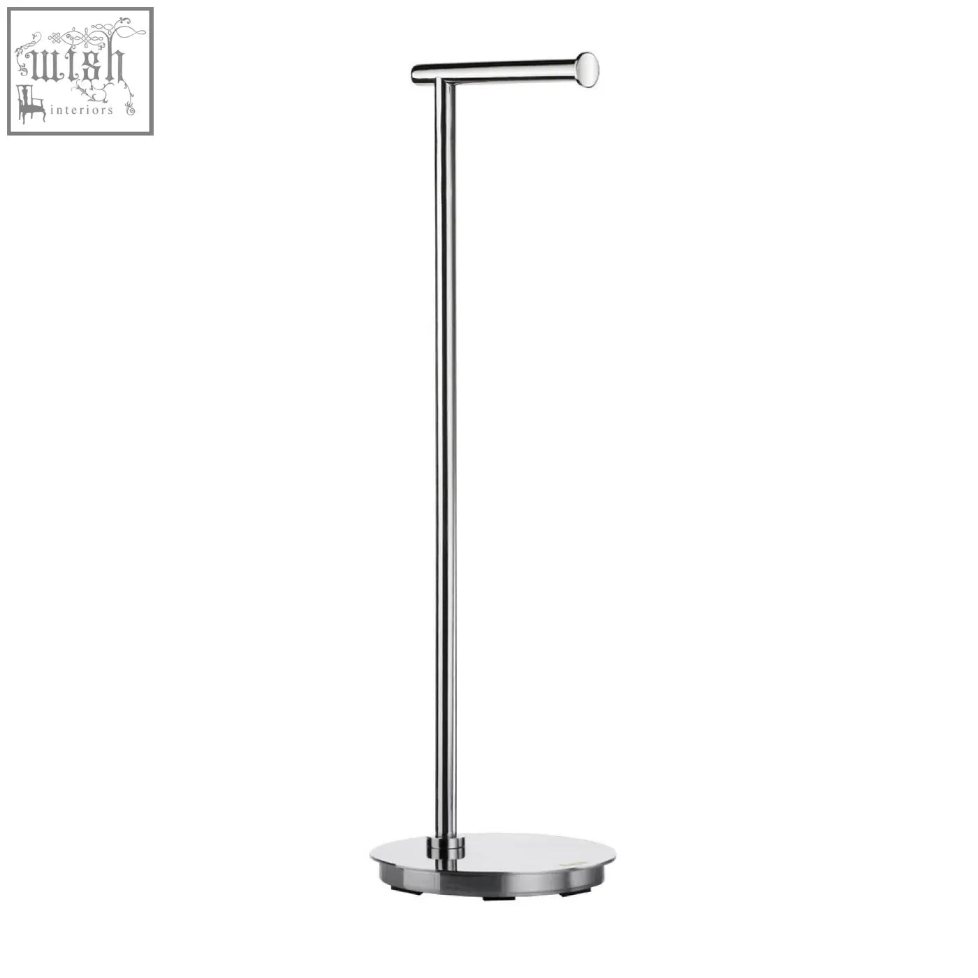 Smedbo outline lite polished steel freestanding toilet roll holder with chrome finish and circular base for smedbo bathroom products