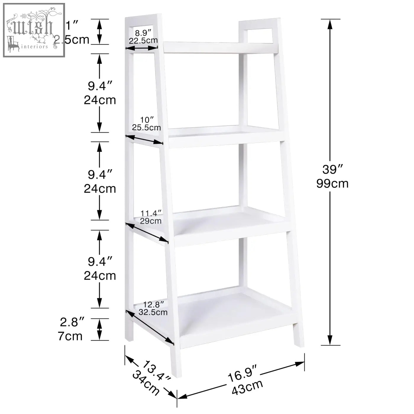 White smibuy ladder shelf with four bamboo tiers and handles perfect as a plant display stand or bathroom organizer