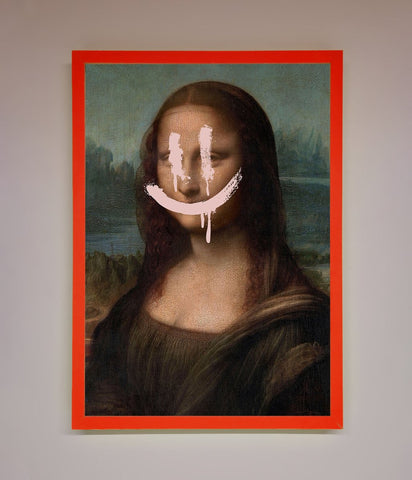 Smiley Mona Framed Poster