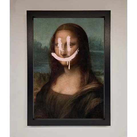 Smiley Mona Framed Poster - A3 (29.7 x 42 cm) / Black - Framed Print