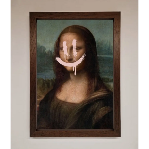 Smiley Mona Framed Poster - A3 (29.7 x 42 cm) / Walnut - Framed Print