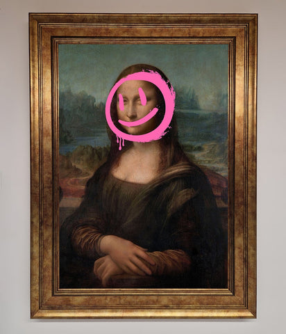 Smiley Mona Lisa Framed Print
