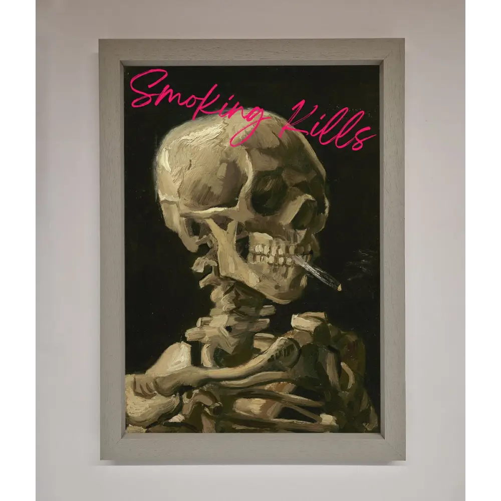 Smoking Kills Framed Wall Art - A3 (29.7 x 42 cm) / Grey - Framed Print