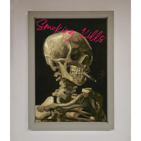 Smoking Kills Framed Wall Art - A3 (29.7 x 42 cm) / Grey - Framed Print
