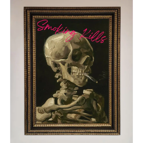 Smoking Kills Framed Wall Art - A3 (29.7 x 42 cm) / Ornate Gold Black - Framed Print
