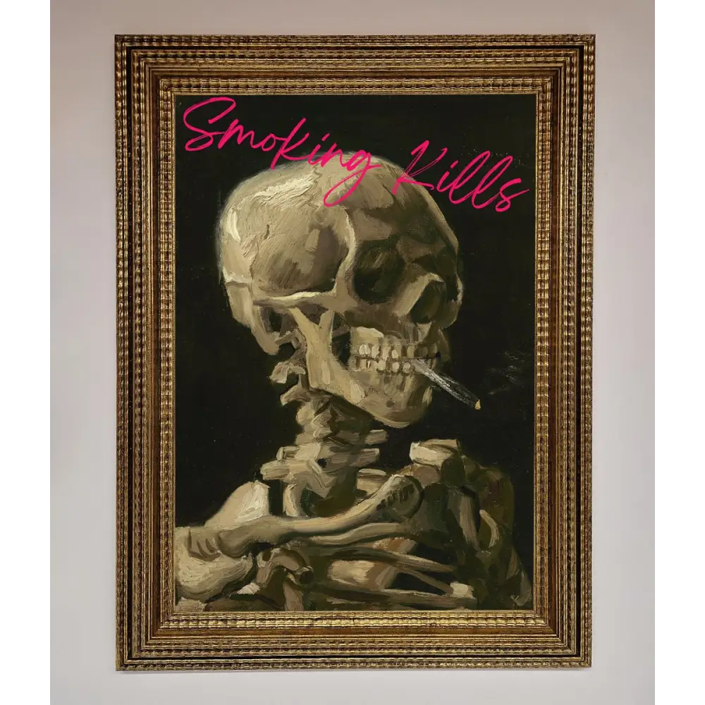 Smoking Kills Framed Wall Art - A3 (29.7 x 42 cm) / Ornate Gold - Framed Print