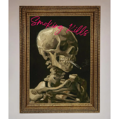 Smoking Kills Framed Wall Art - A3 (29.7 x 42 cm) / Ornate Gold - Framed Print