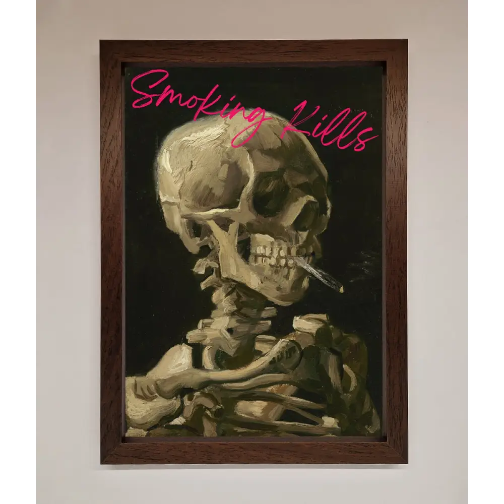 Smoking Kills Framed Wall Art - A3 (29.7 x 42 cm) / Walnut - Framed Print