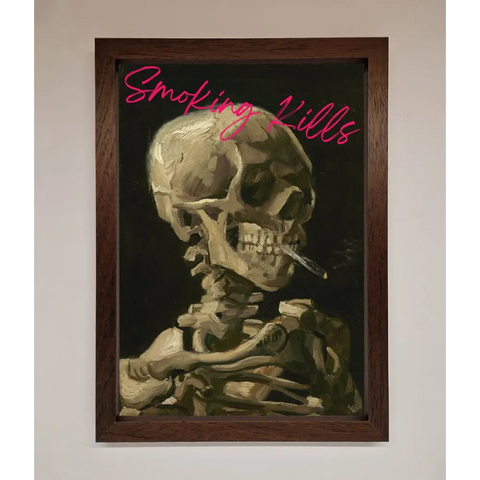 Smoking Kills Framed Wall Art - A3 (29.7 x 42 cm) / Walnut - Framed Print