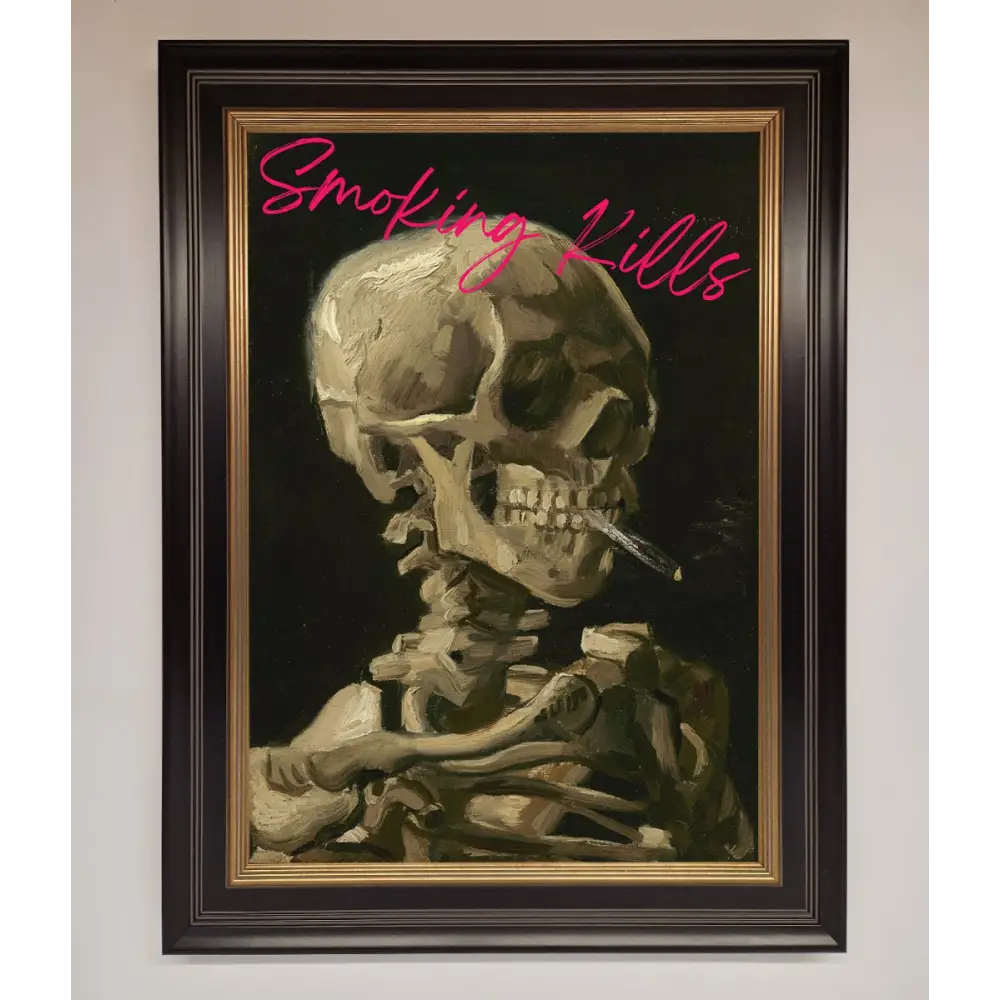 Smoking Kills Framed Wall Art - B0 (100 x 141 cm) / Black Gold - Framed Print