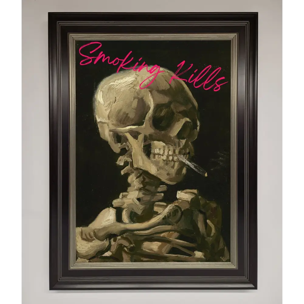 Smoking Kills Framed Wall Art - B0 (100 x 141 cm) / Black Silver - Framed Print