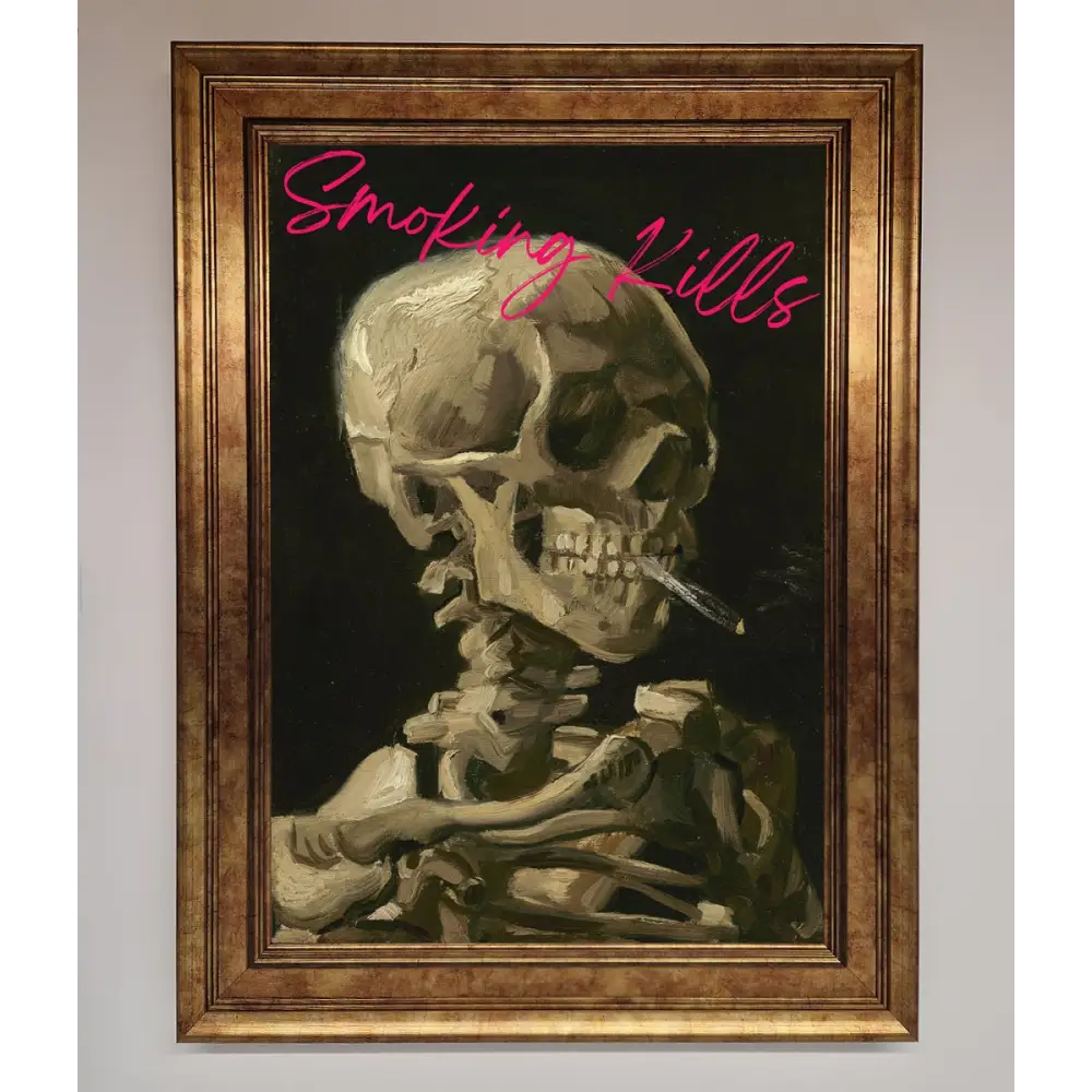 Smoking Kills Framed Wall Art - B0 (100 x 141 cm) / Bronze - Framed Print