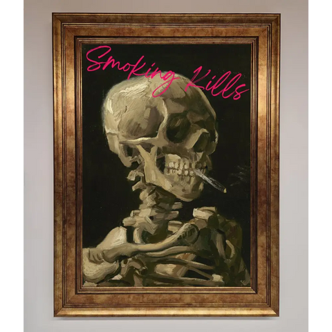 Smoking Kills Framed Wall Art - B0 (100 x 141 cm) / Bronze - Framed Print