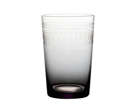 four smoky crystal tumblers with ovals design