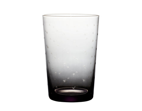 four smoky crystal tumblers with stars design