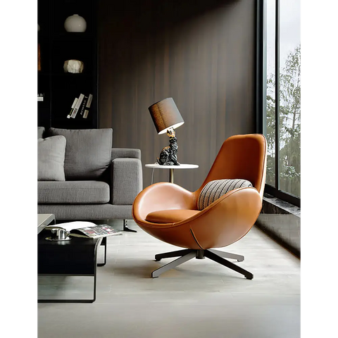 Snail Brown Chair Leather - Swivel Chair