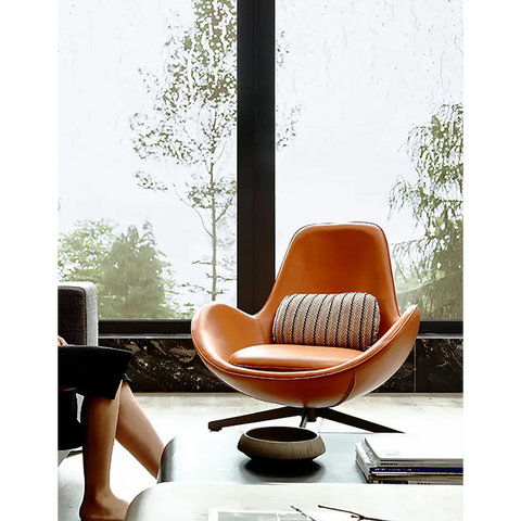 Snail Brown Chair Leather - Swivel Chair