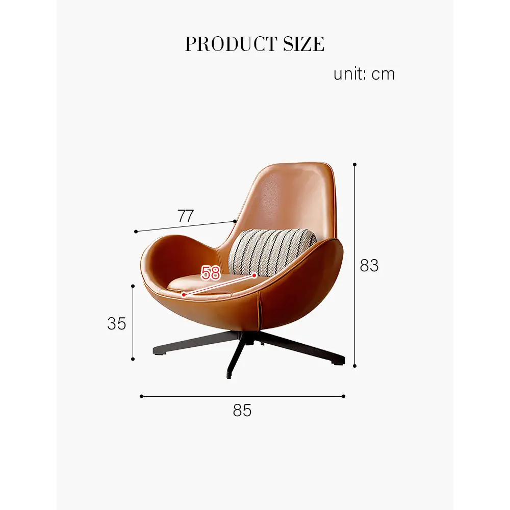 Snail Brown Chair Leather - Swivel Chair