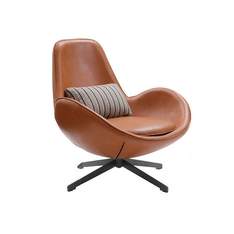 Classical Snail Armchair, Brown Leather