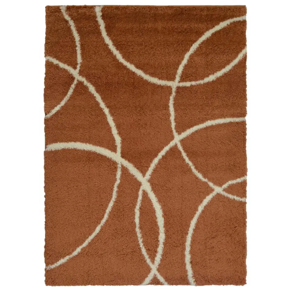 Snug Bubbles Shaggy Rug | I110A - 120X170 cm / Terracotta - Rugs