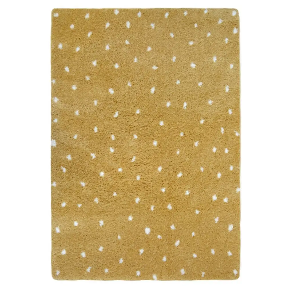 Snug Spotty Shaggy Rug | R467A - 80X150 cm / Ochre - Rugs