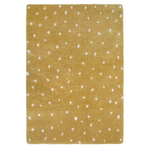 Snug Spotty Shaggy Rug | R467A - 80X150 cm / Ochre - Rugs
