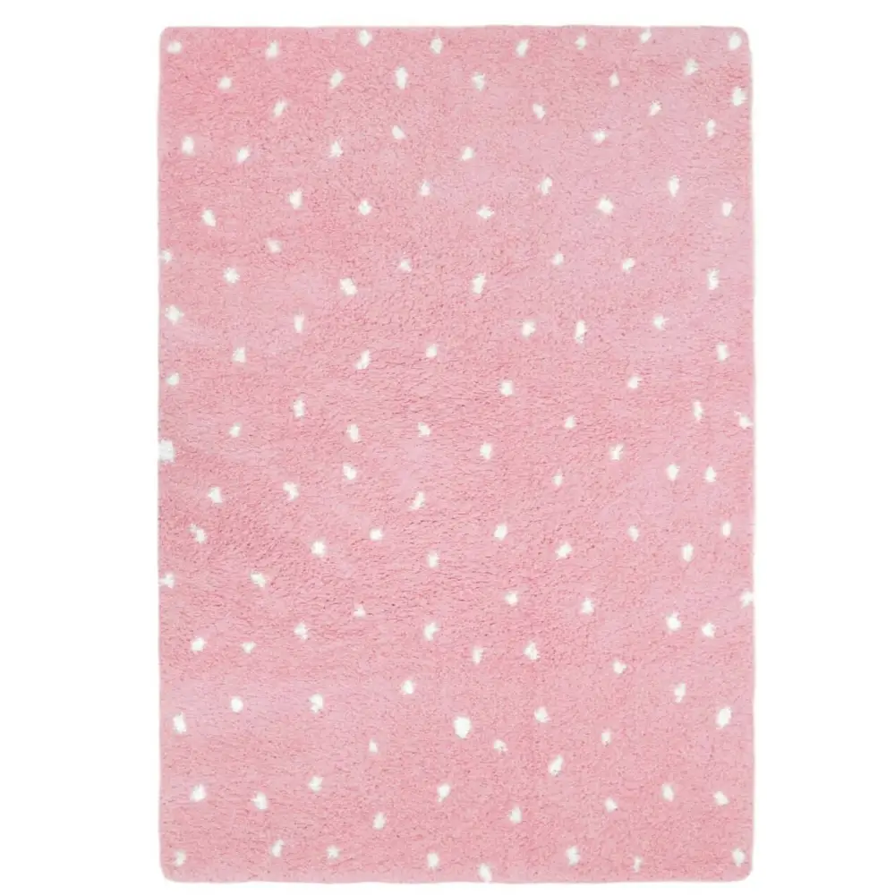 Snug Spotty Shaggy Rug | R467A - 80X150 cm / Pink - Rugs
