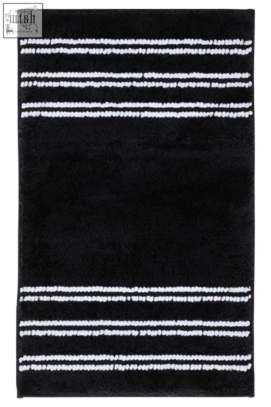 Soak large charcoal grey bath mat with black base and white horizontal stripes perfect for bathroom floors
