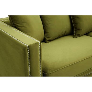 Sofia 3 Seat Moss Velvet Sofa