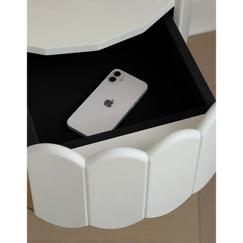 Sofia Art Deco Side Table White & Gold