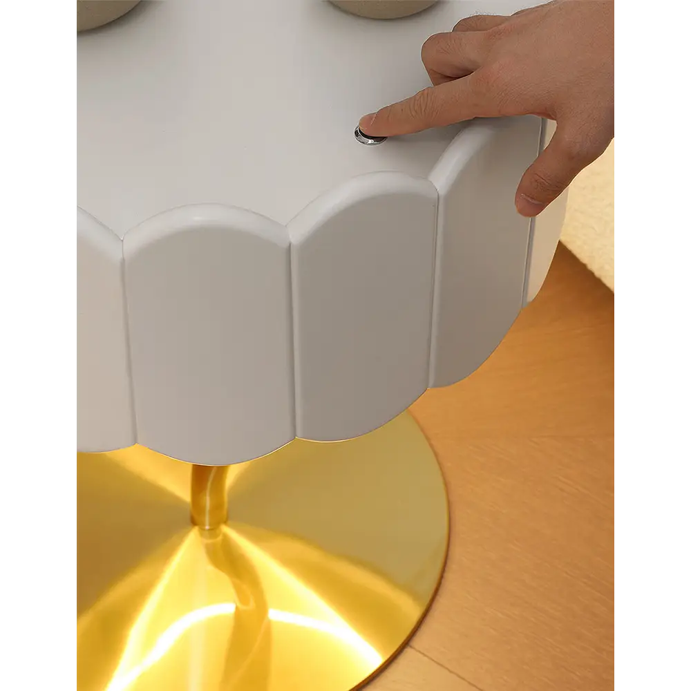 Sofia Art Deco Side Table White & Gold