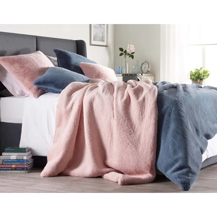 Soft Blue Faux Fur Cushion - Cushion