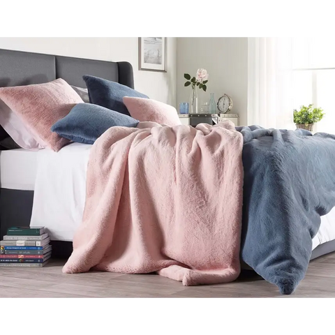 Soft Blue Faux Fur Cushion - Cushion