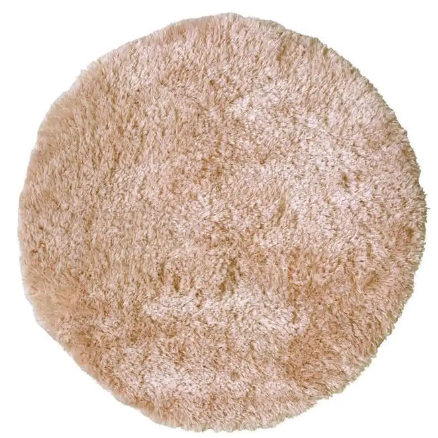 Soft Washable Beige Shaggy Rug | SA-02 - Ø 100 cm - Rugs
