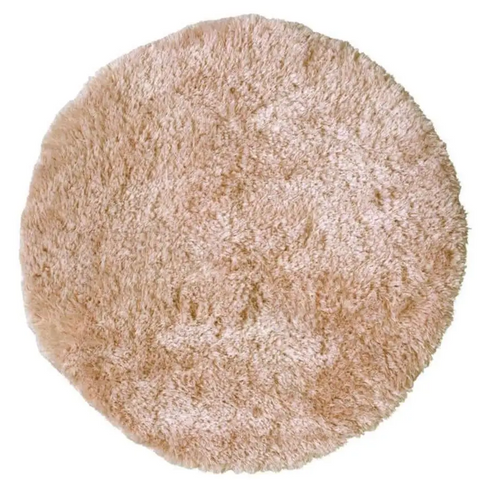 Soft Washable Beige Shaggy Rug | SA-02 - Ø 100 cm - Rugs